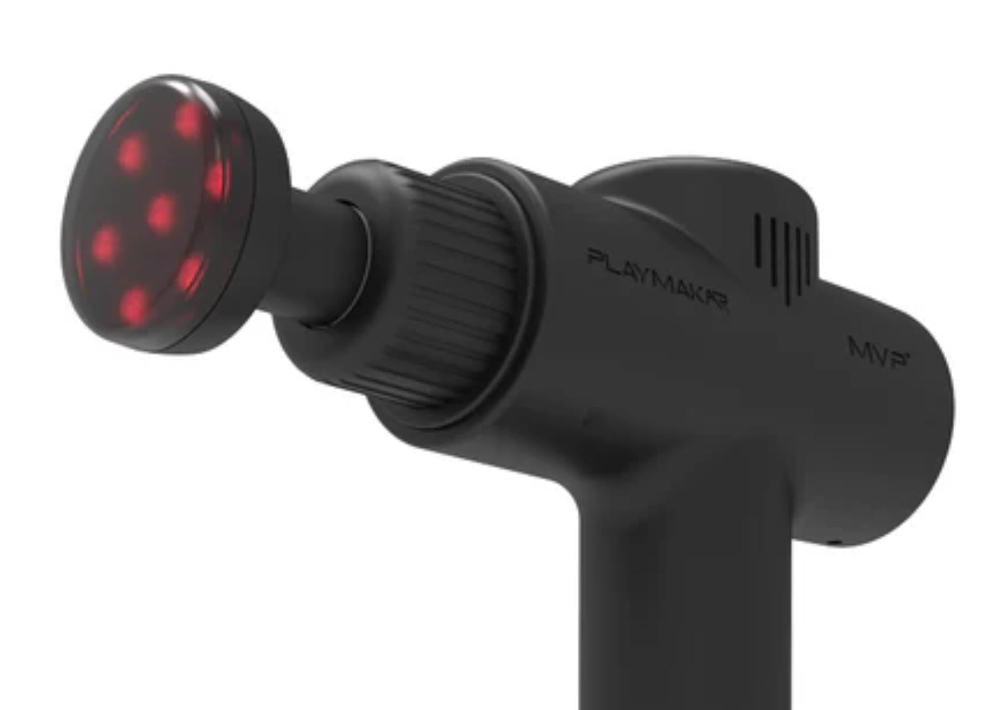Massage gun with heat head