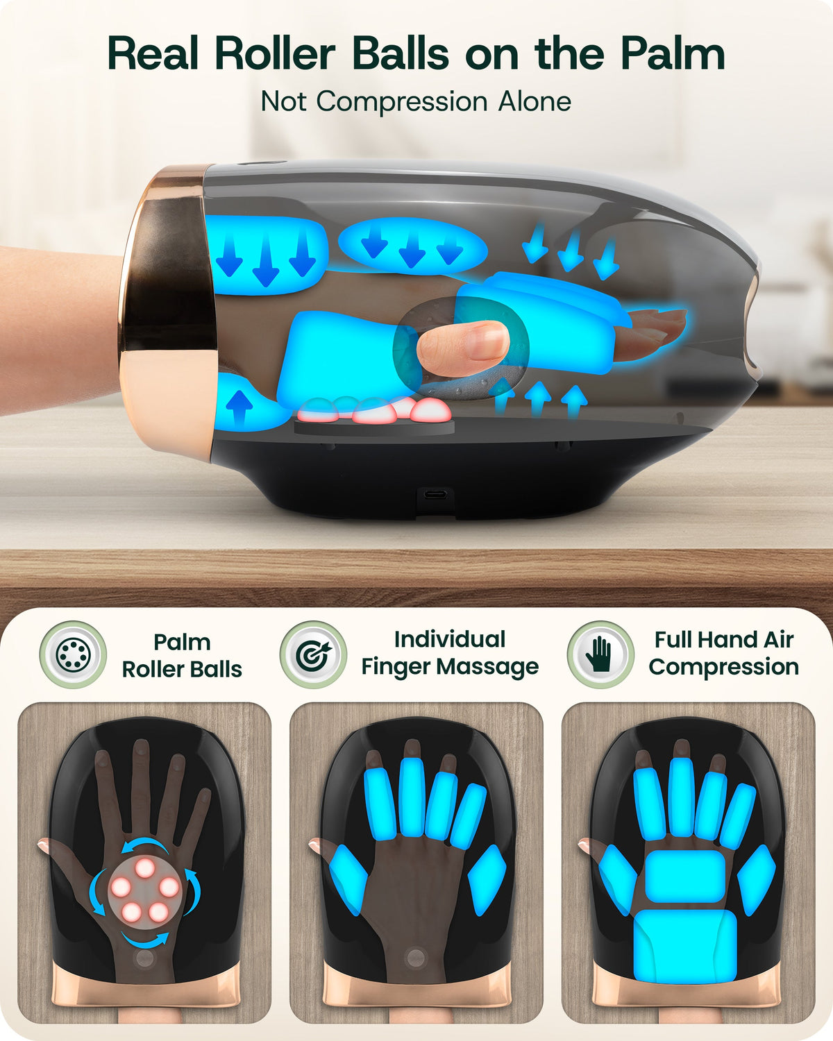 Lunix LX30 Hand Massager With Heat + Compression
