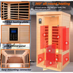 Moray 1-Person Indoor Hemlock Infrared Sauna with 8 Far-Infrared Carbon Crystal Heaters and Chromotherapy