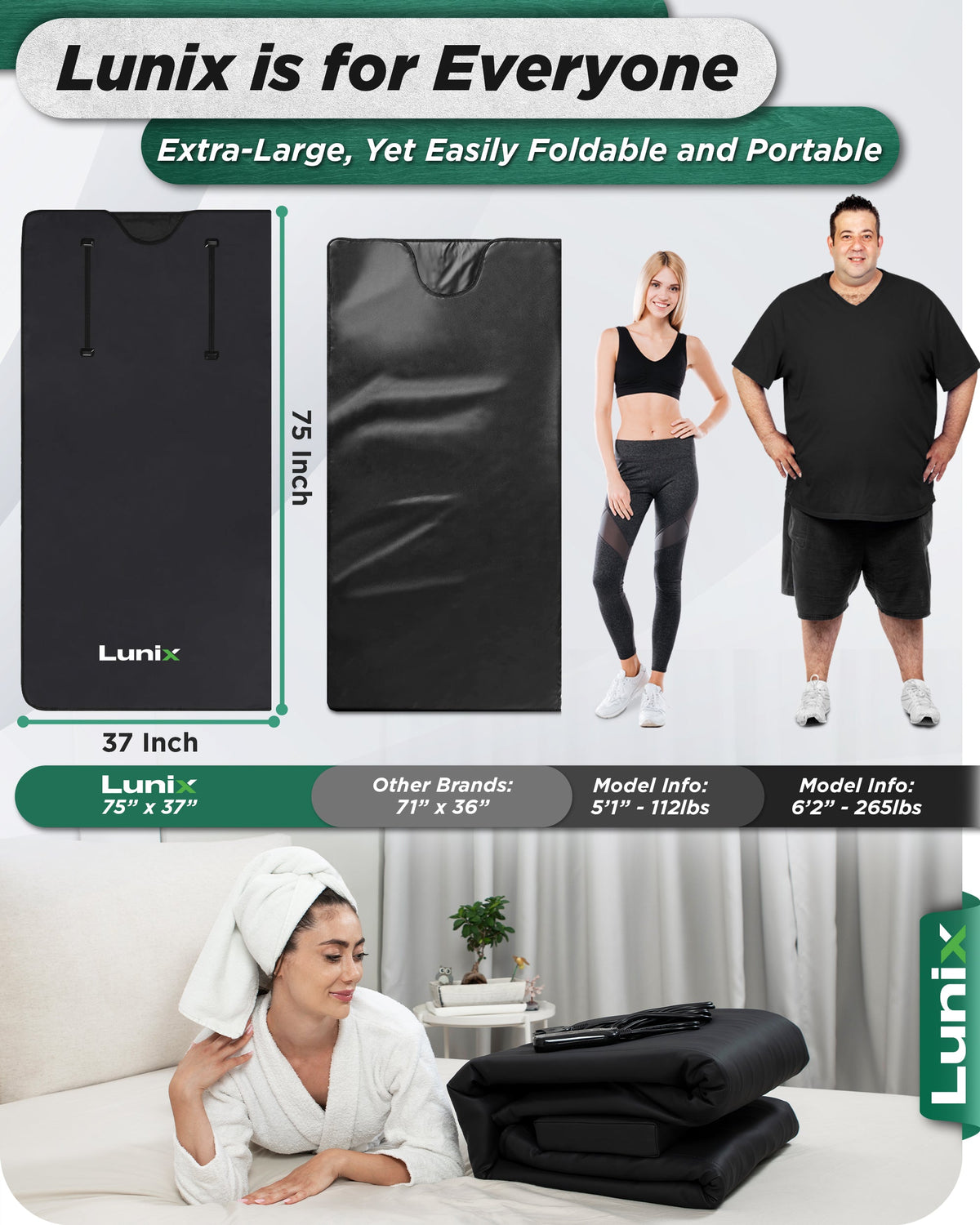 Lunix LX17 Portable Infrared Sauna Blanket