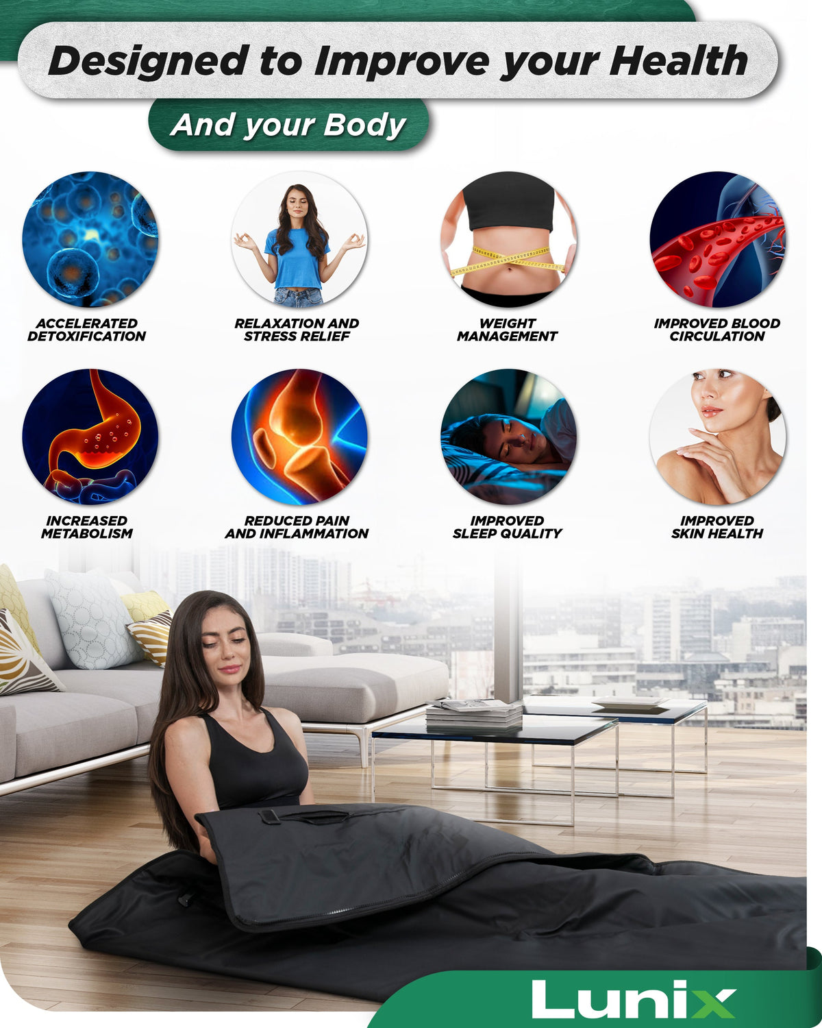 Lunix LX17 Portable Infrared Sauna Blanket