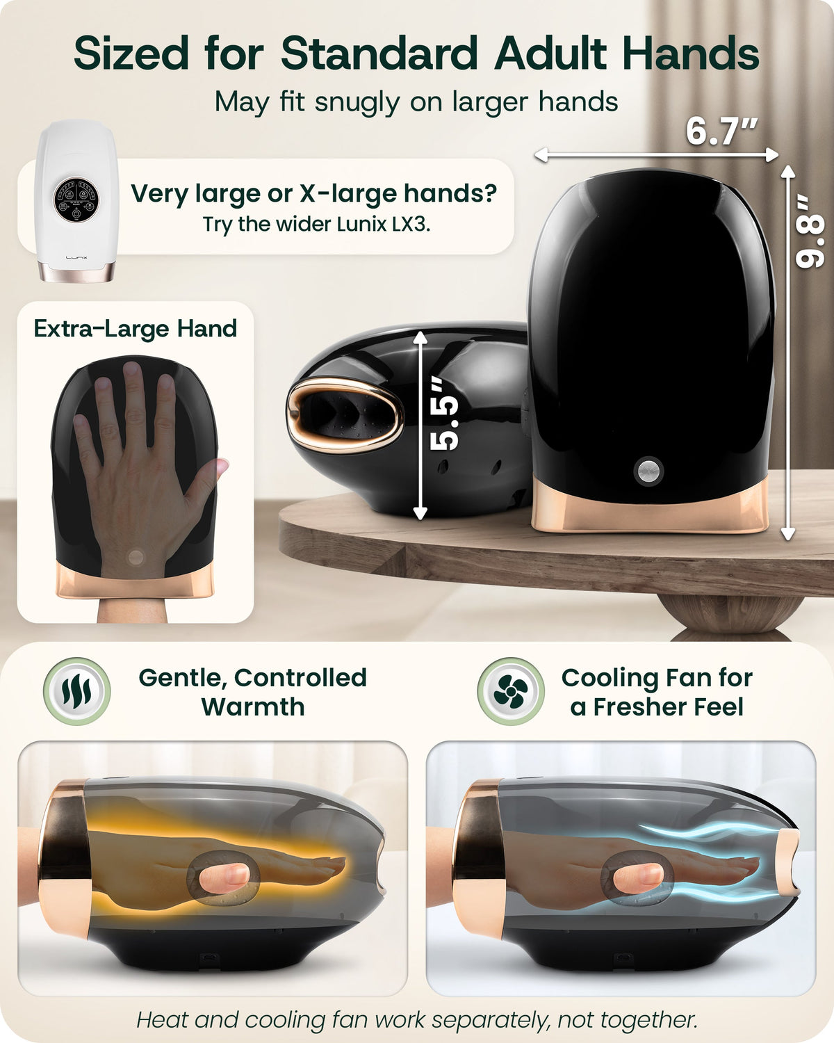 Lunix LX30 Hand Massager With Heat + Compression