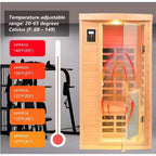 Moray 1-Person Indoor Hemlock Infrared Sauna with 8 Far-Infrared Carbon Crystal Heaters and Chromotherapy
