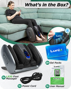 Lunix LX21 Foot and Calf Massager, Gray