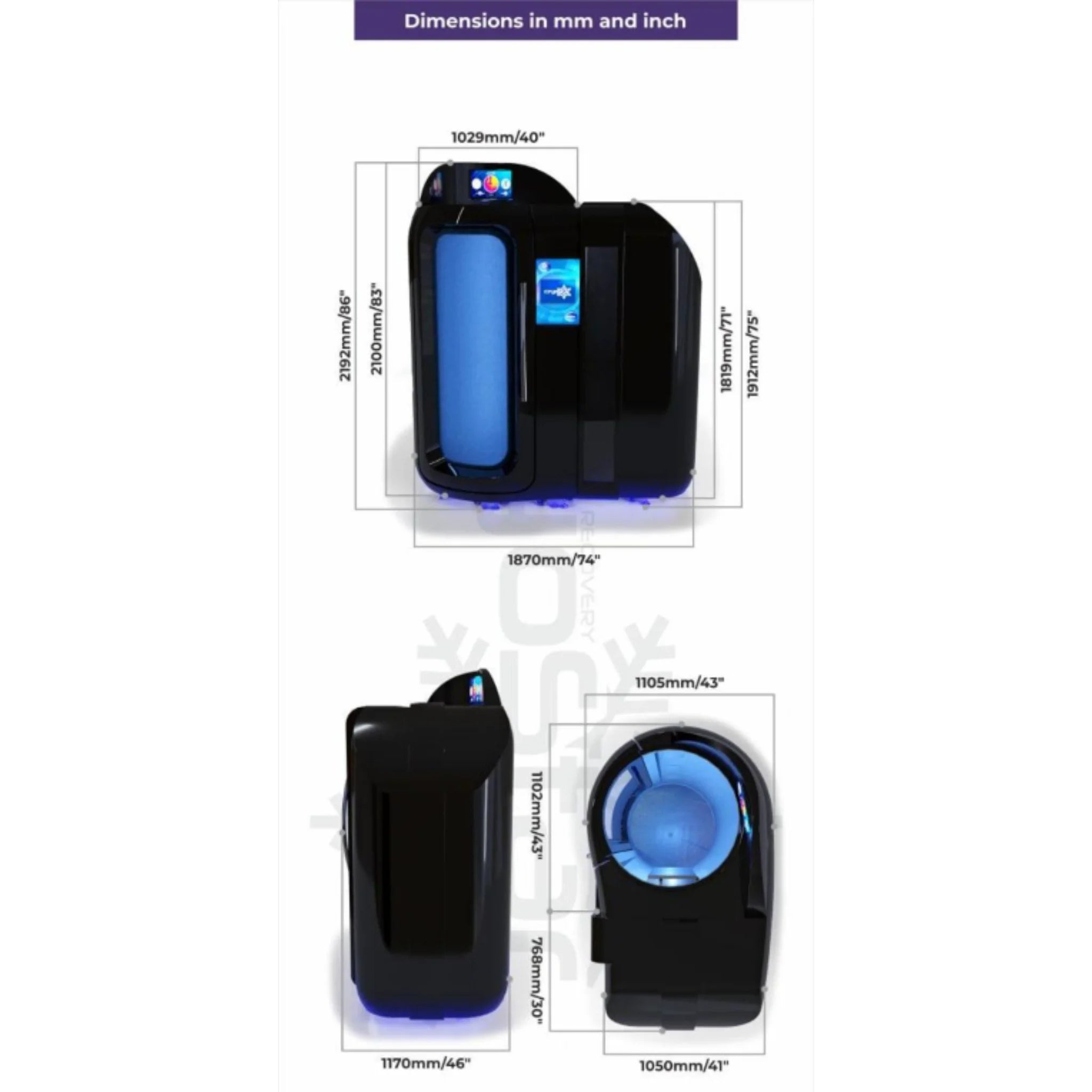 CryoStar Antarctica Grand Nitrogen Cryochamber (Open Head, Black)