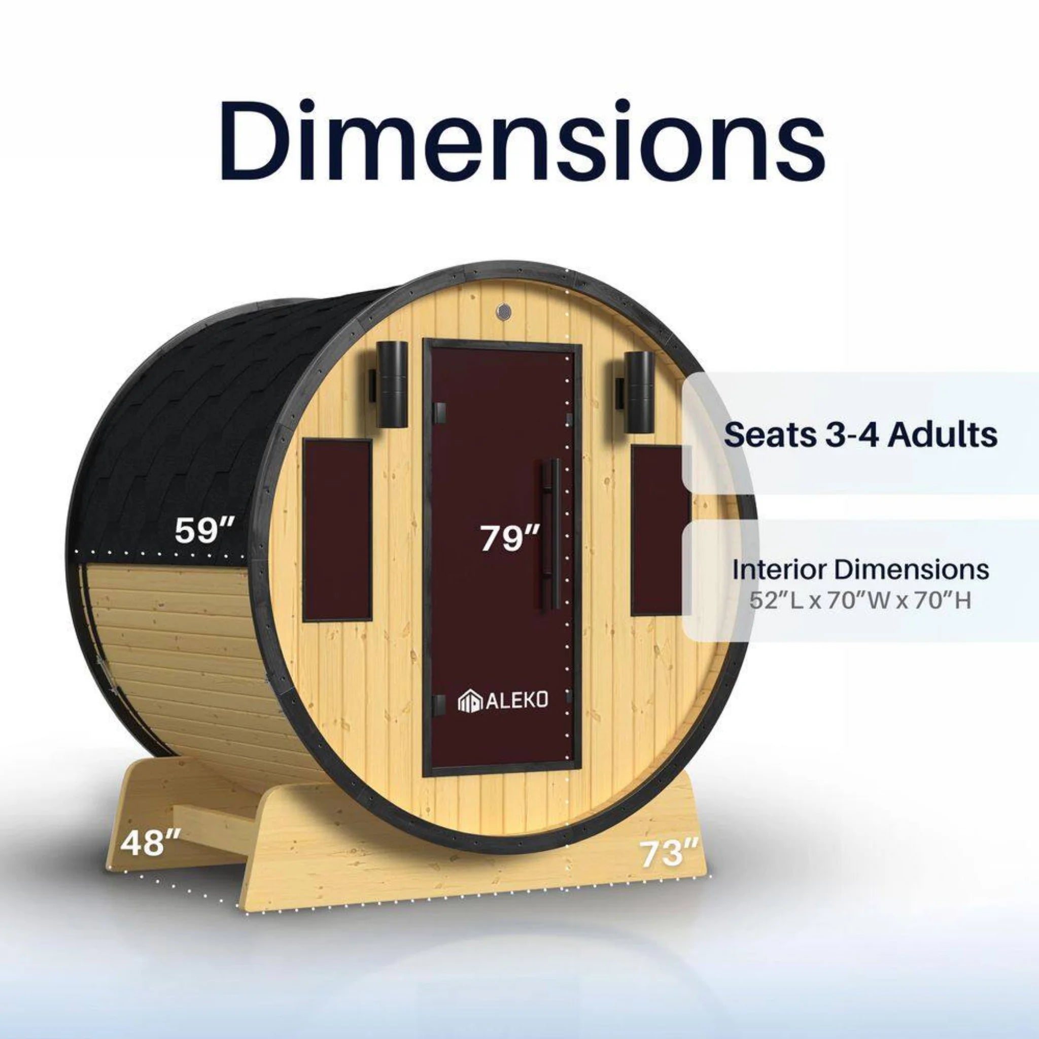 ALEKO Traditional Barrel Sauna (3 Person; Outdoor)