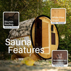 ALEKO Traditional Barrel Sauna (3 Person; Outdoor)