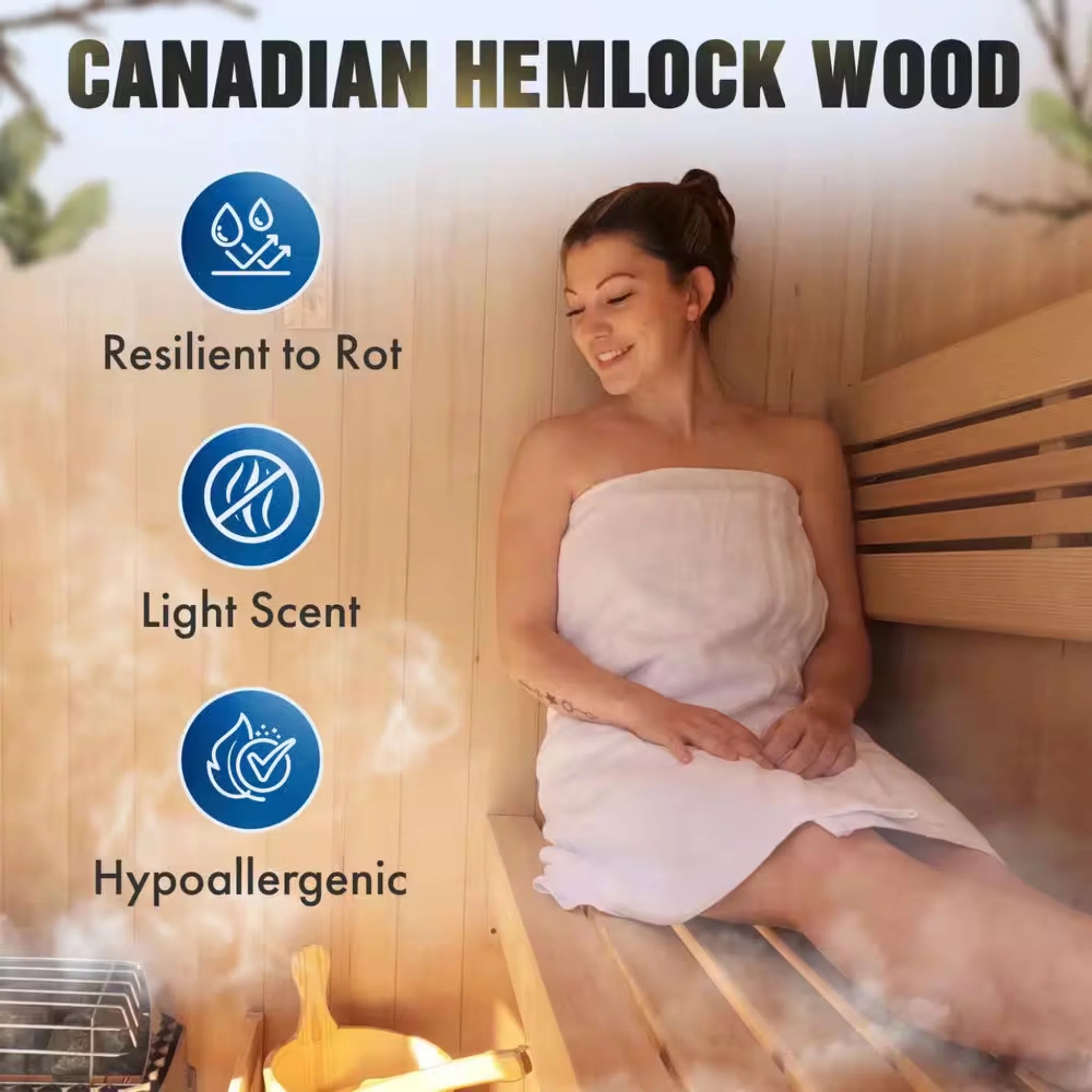 ALEKO Canadian Hemlock Traditional Indoor Sauna (4-6 People)