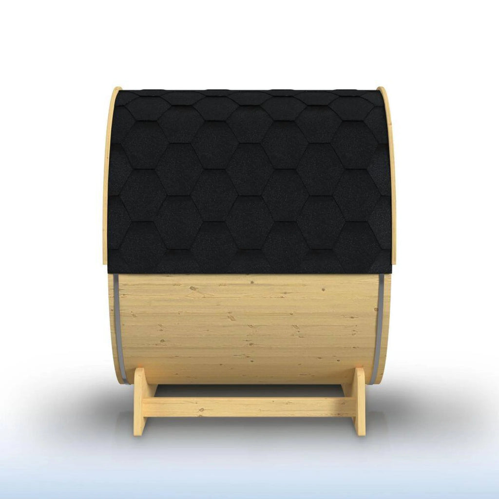 ALEKO Traditional Barrel Sauna with Canopy (2-4 Person; Outdoor/Indoor)