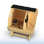 ALEKO Traditional Barrel Sauna with Canopy (2-4 Person; Outdoor/Indoor)