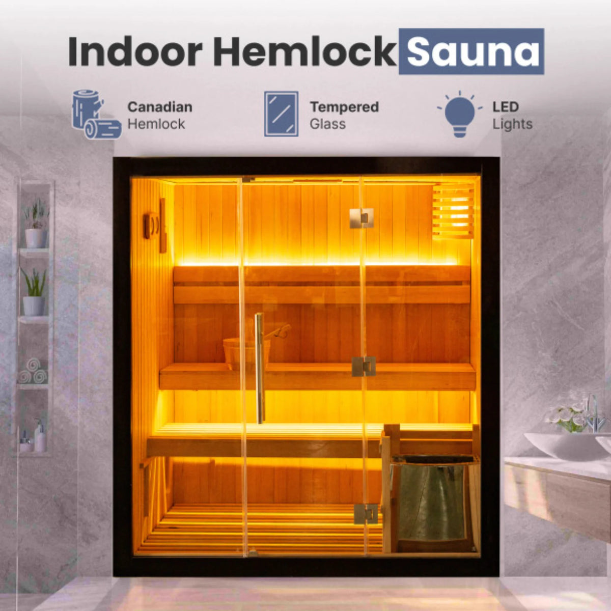 ALEKO Canadian Hemlock Traditional Indoor Sauna (4 People)