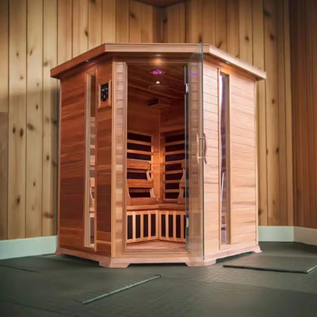 HeatWave Cedar FAR Infrared Sauna (4 Person, Corner Unit)