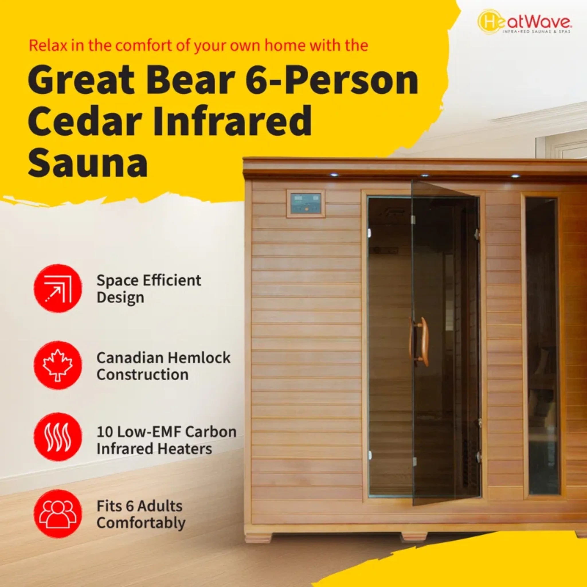 Heatwave Cedar Infrared Sauna (6 Person)