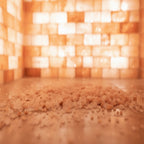 Salt on the floor in a salt sauna