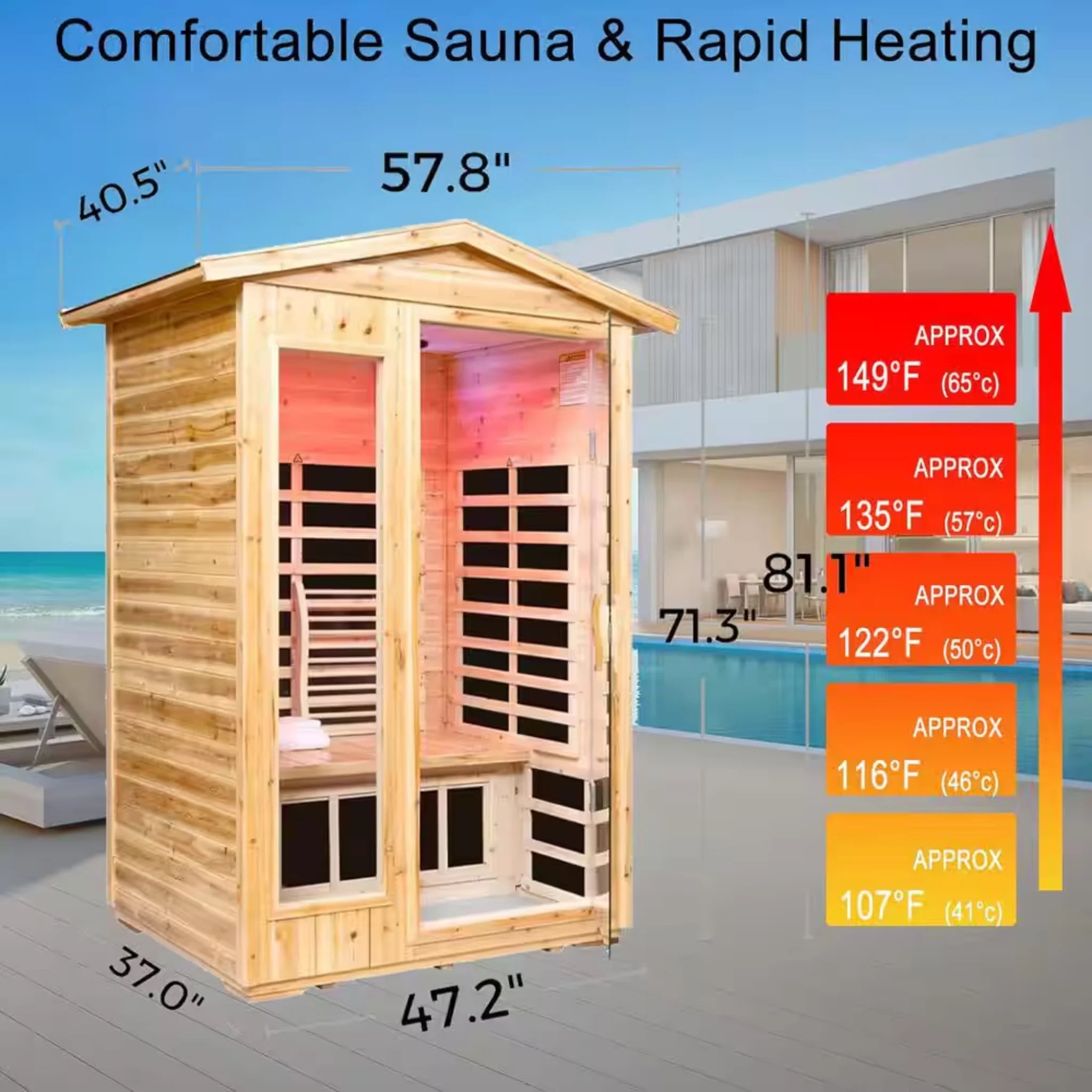 Spygo Moray Outdoor Fir Infrared Sauna (1-2 Person)